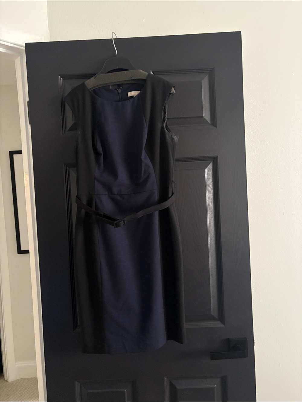 Banana Republic black and navy dress with belt